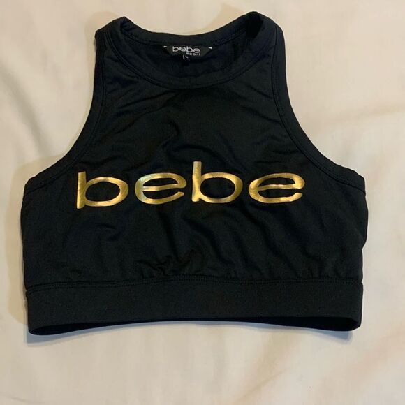 Bebe Sport Size Medium black sports bra (no padding) like new - Picture 1 of 5